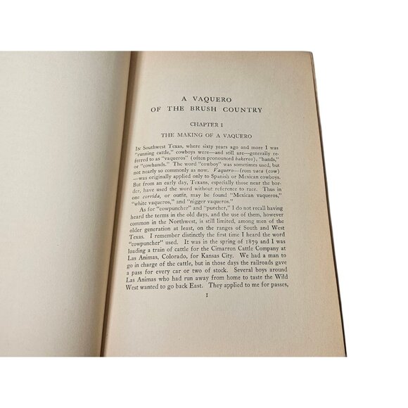 A Vaquero of the Brush Country J. Frank Dobie 1929 4th Edition Faux Snakeskin - Picture 12 of 16